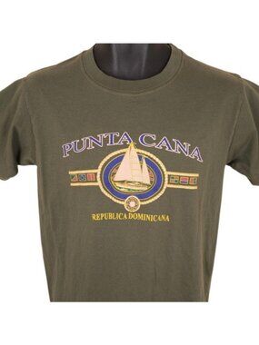 Punta Cana T Shirt Mens Size Medium Green Dominican Republic Travel Destination